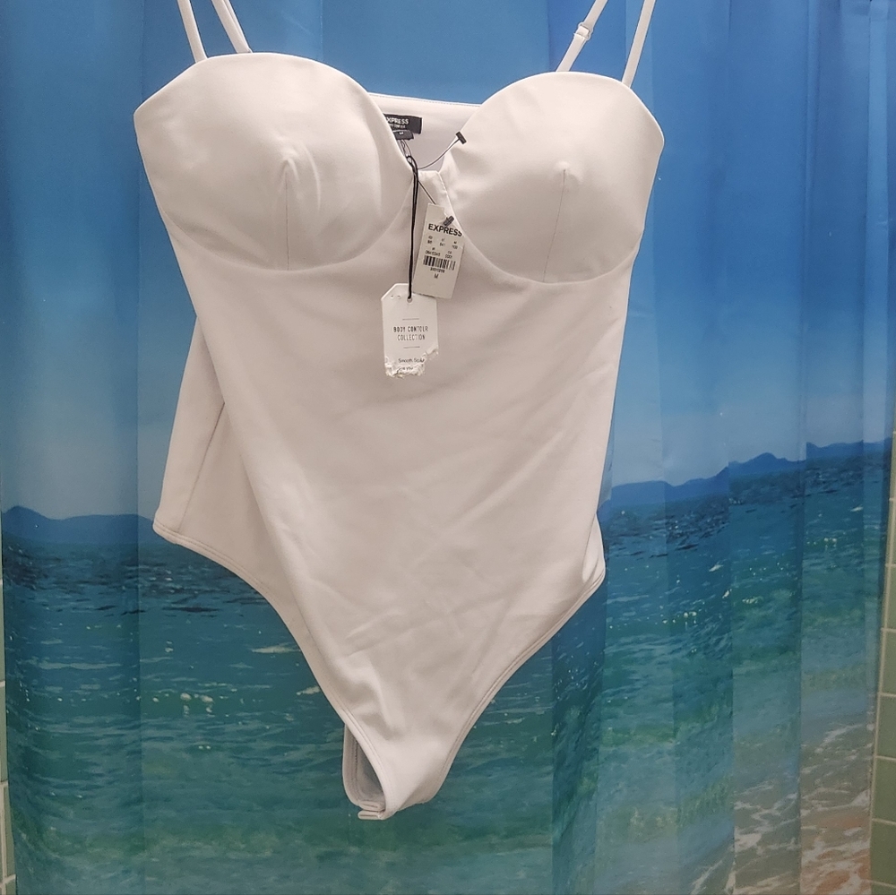 Express White Body Contour Bodysuit